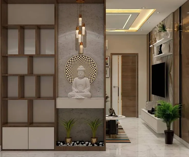 Wooden mandir cabinet design Amravati